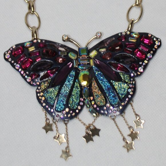 Betsey Johnson Large Butterfly Statement Necklace - Picture 16 of 16